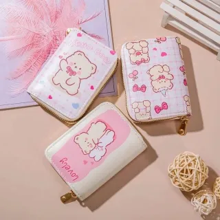 Cute Cartoon Pattern Short Wallet With Zipper